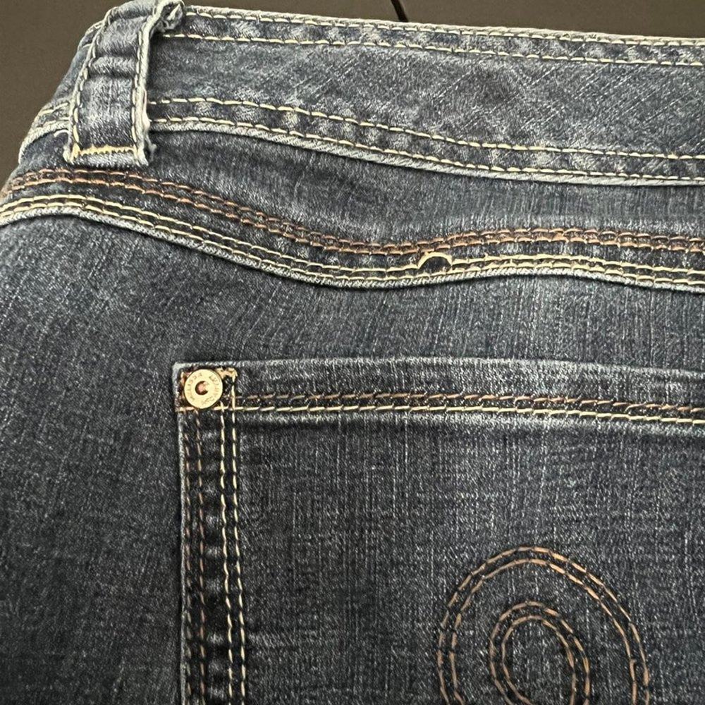 Melissa McCarthy Whiskering Straight Leg Blue Denim Jeans | Women's Plus Size 20 - Picture 13 of 14